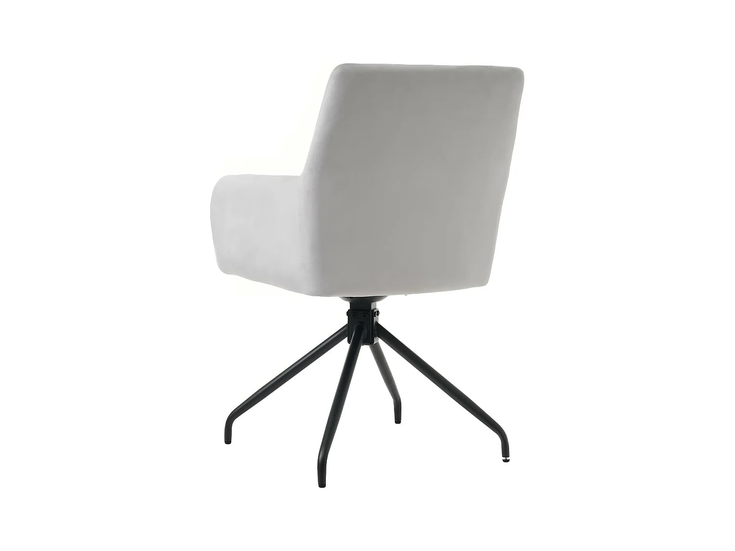 Set van 4 draaibare stoelen van fluweel, diamantmotief, met armleuningen, lendensteun, 60x45x85cm, Grijs