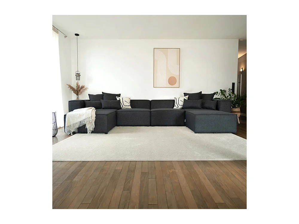 Home Deluxe Canapé modulable VERONA Anthracite XXL