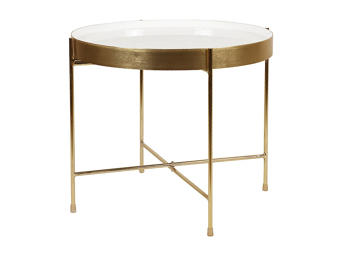 Mesa de centro con tablero reversible azul petróleo y blanco SATEEN