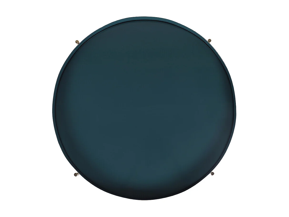 Mesa de centro con tablero reversible azul petróleo y blanco SATEEN