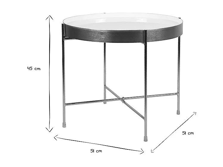 Mesa de centro con tablero reversible azul petróleo y blanco SATEEN