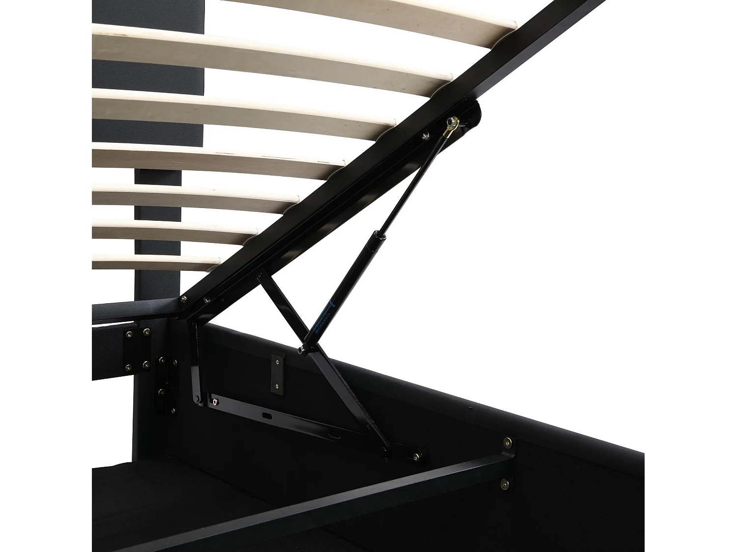 Letti toracico da 90x200 cm, pelle sintetica, con strisce di luce a LED, telaio a stecca, nero