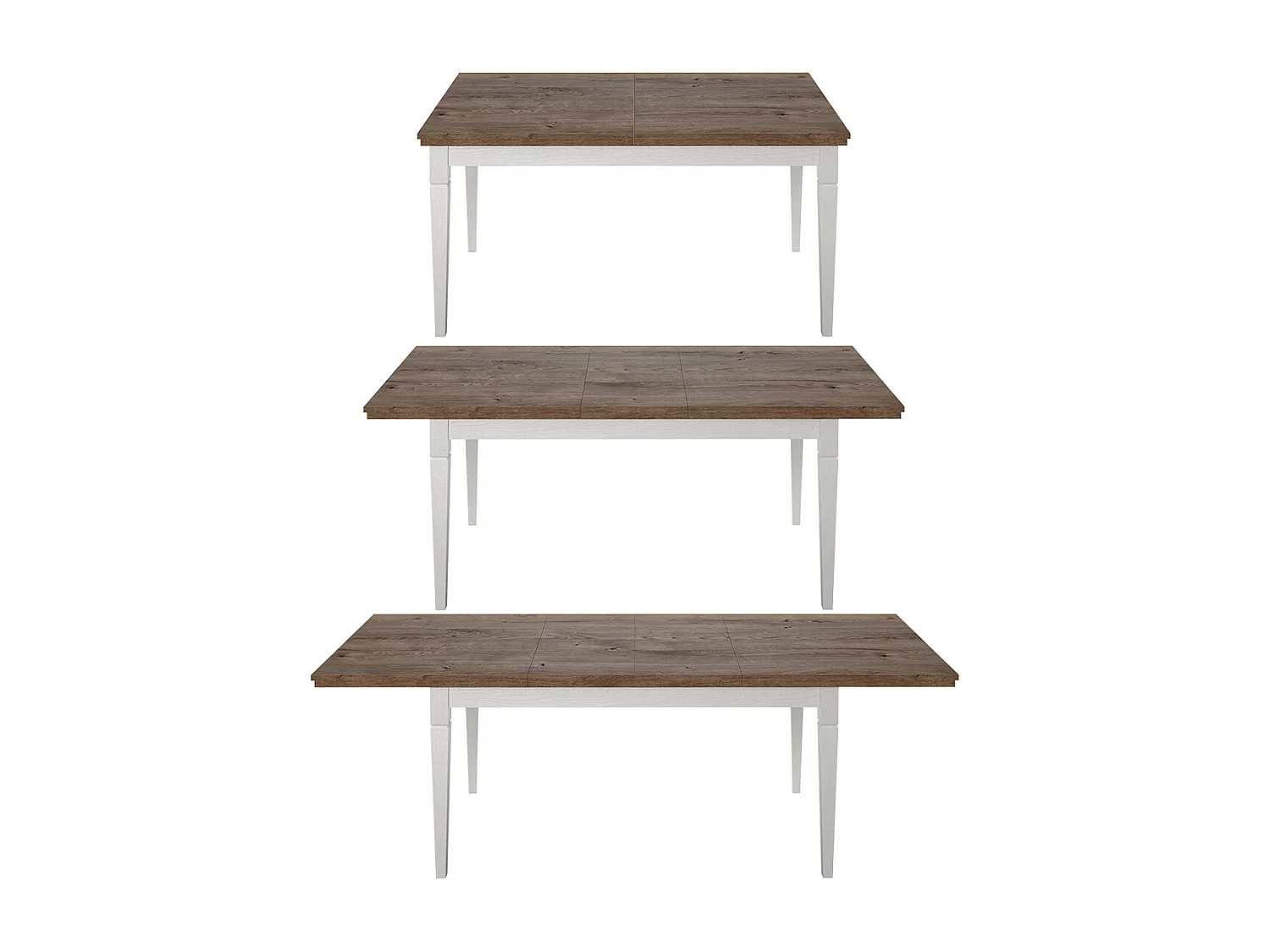 Martin Mesa de jantar extensível, 6-8 lugares, madeira branca