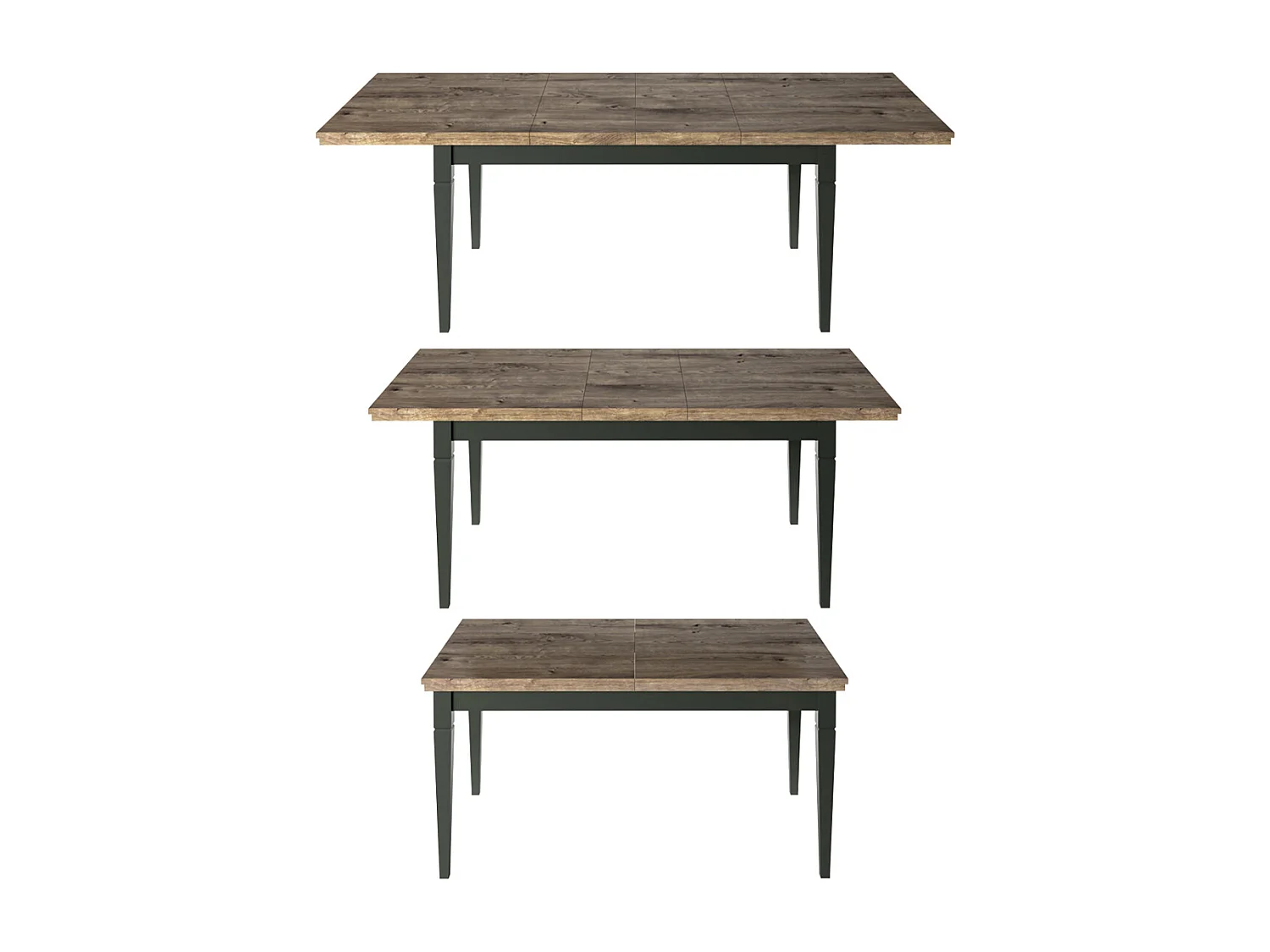 Table à manger extensible 6 à 8 places Martin Vert et Bois
