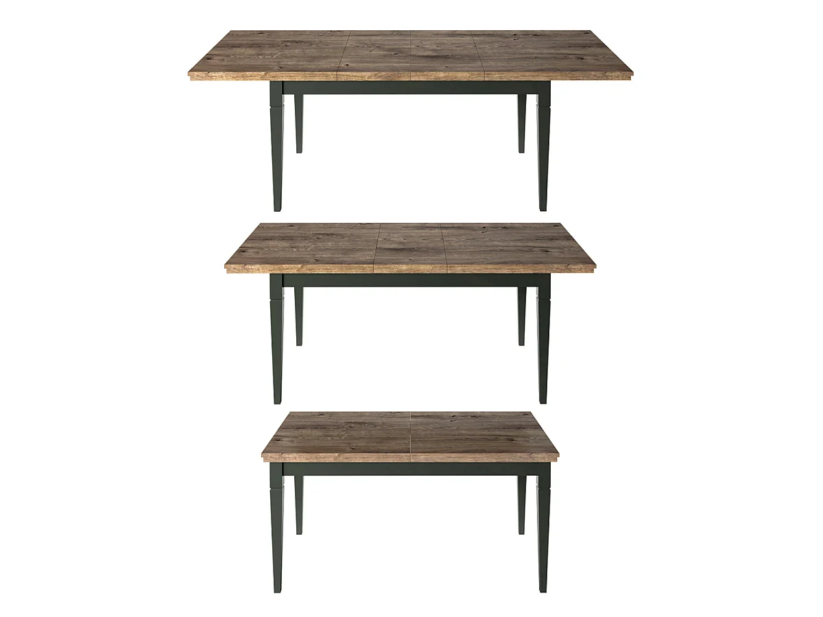 Table à manger extensible 6 à 8 places Martin Vert et Bois