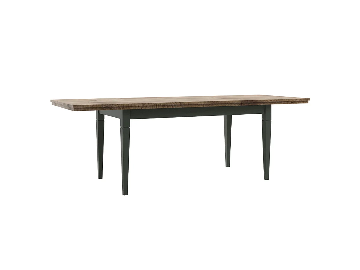 Table à manger extensible 6 à 8 places Martin Vert et Bois
