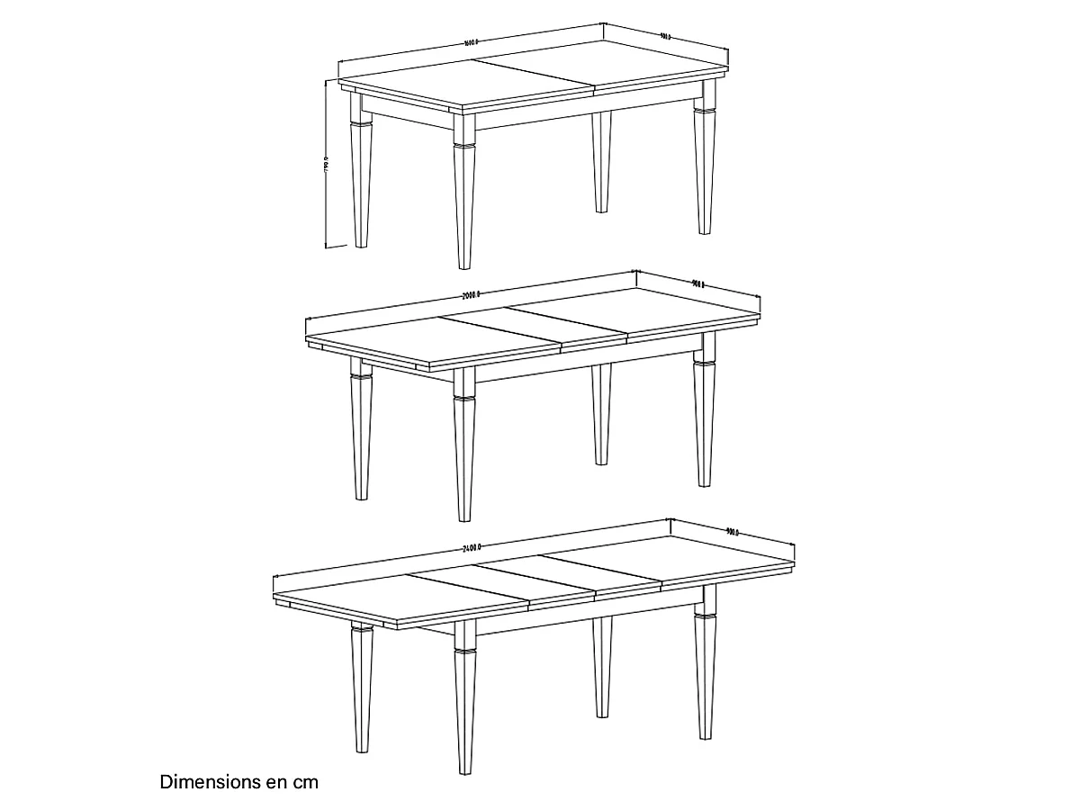 Table à manger extensible 6 à 8 places Martin Vert et Bois