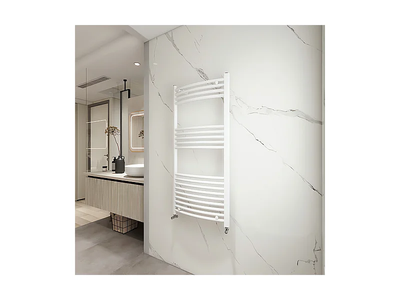 Porta asciugamani radiatore 1150x550mm riscaldamento ad acqua Watt 470.97 bianco
