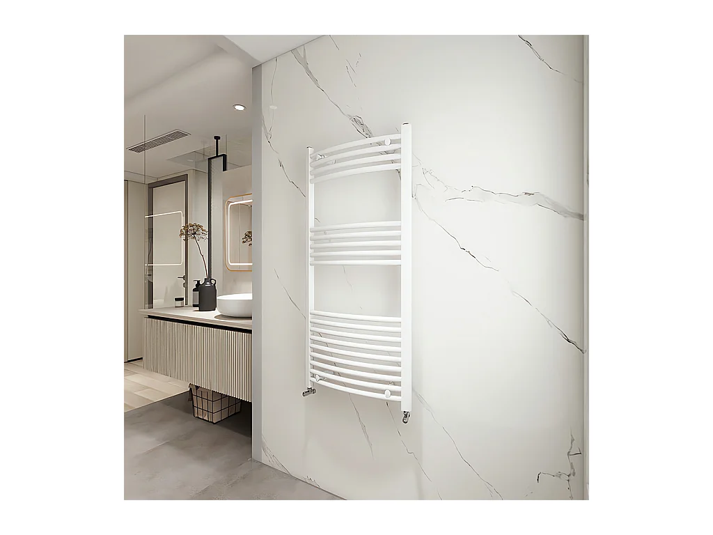 Porta asciugamani radiatore 1150x550mm riscaldamento ad acqua Watt 470.97 bianco