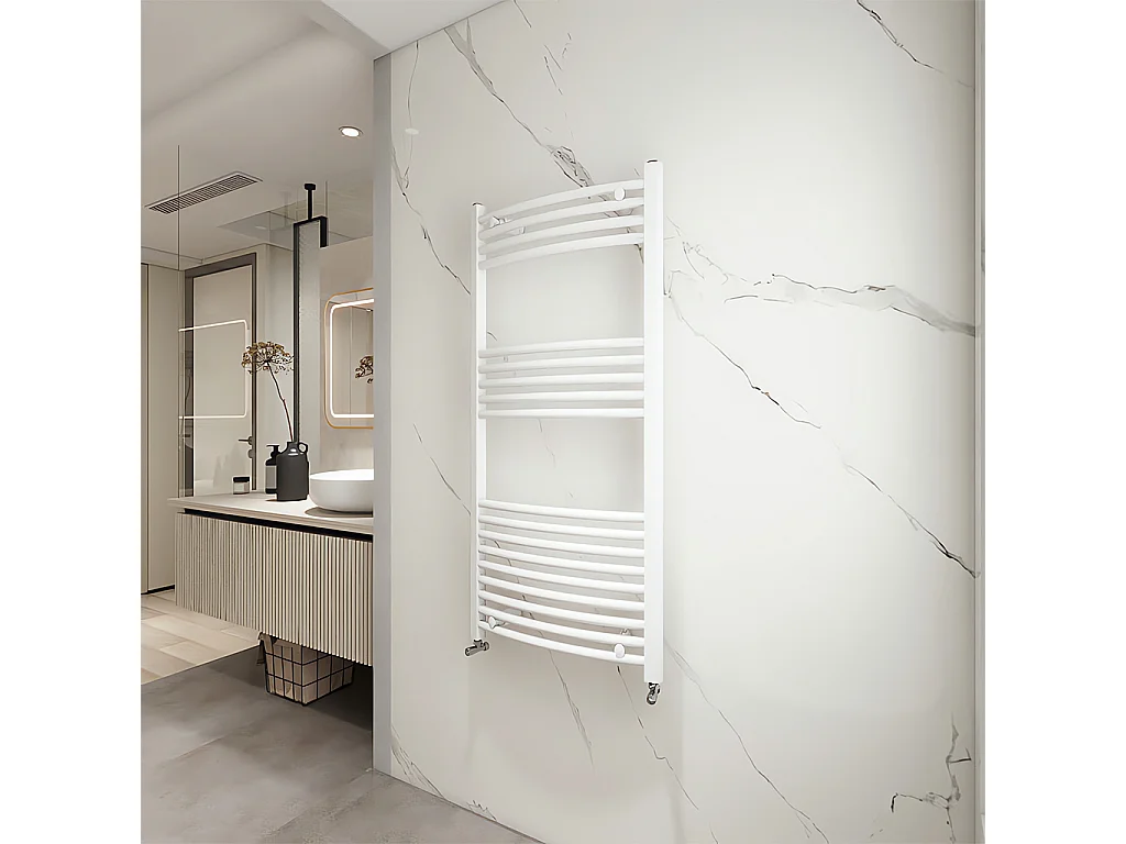 Porta asciugamani radiatore 1150x550mm riscaldamento ad acqua Watt 470.97 bianco