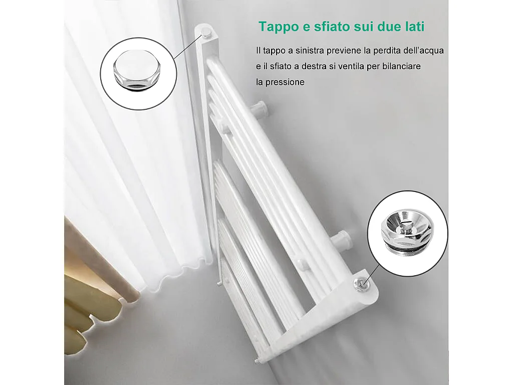 Porta asciugamani radiatore 1500x600mm riscaldamento ad acqua Watt 609.88 bianco