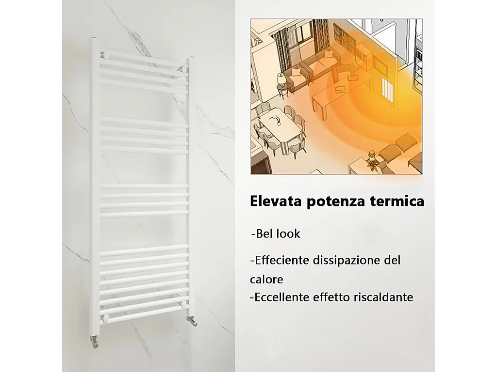Porta asciugamani radiatore 1500x600mm riscaldamento ad acqua Watt 609.88 bianco