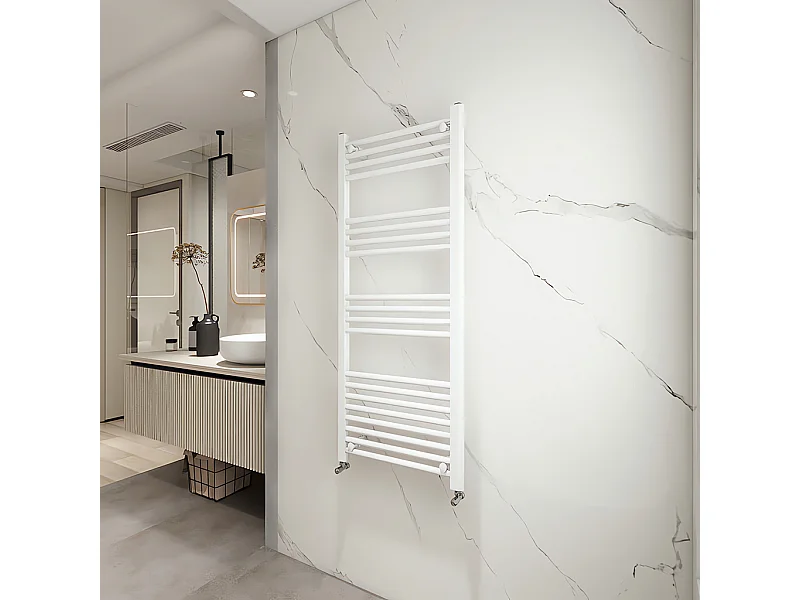 Porta asciugamani radiatore 1200x500mm riscaldamento ad acqua Watt 473.9 bianco