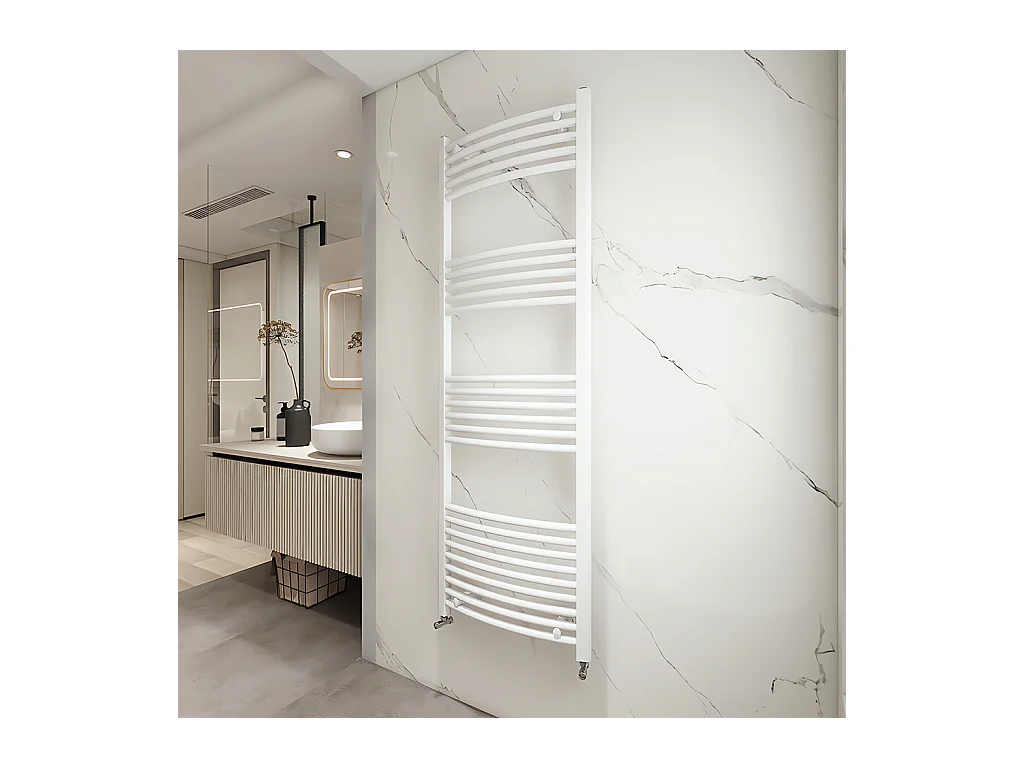 Termoarredo bagno scaldasalviette 1600x550mm interasse 50 bianco