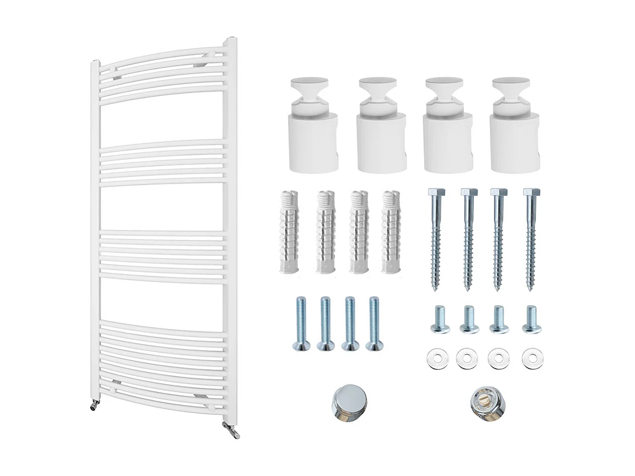 Termoarredo bagno scaldasalviette 1600x550mm interasse 50 bianco