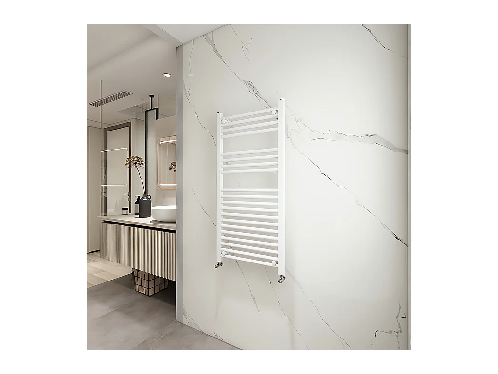 Porta asciugamani radiatore 1000x500mm riscaldamento ad acqua Watt 446.93 bianco