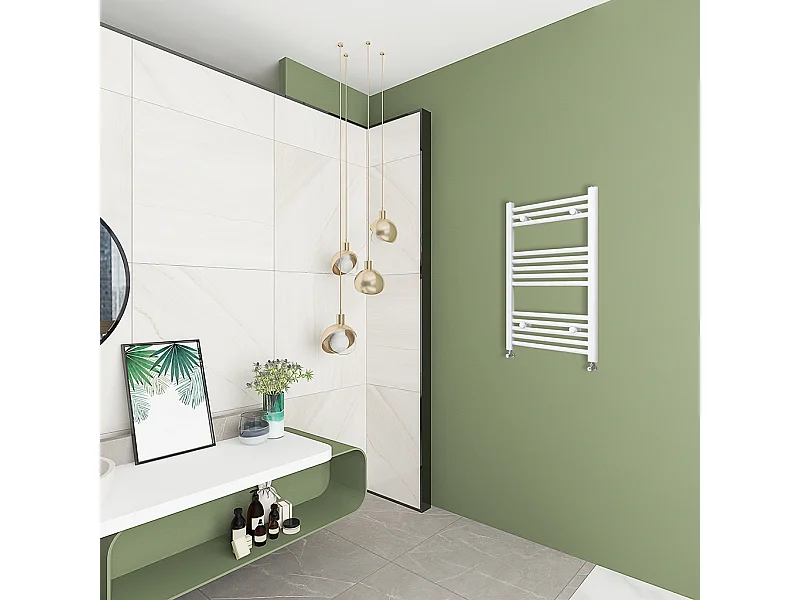 AICAIT Radiatore termoarredo scaldasalviette da bagno bianco 800x600mm interasse 55