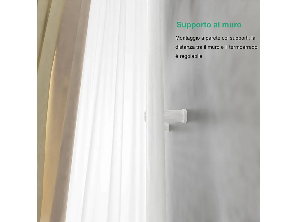 AICAIT Radiatore termoarredo scaldasalviette da bagno bianco 800x600mm interasse 55