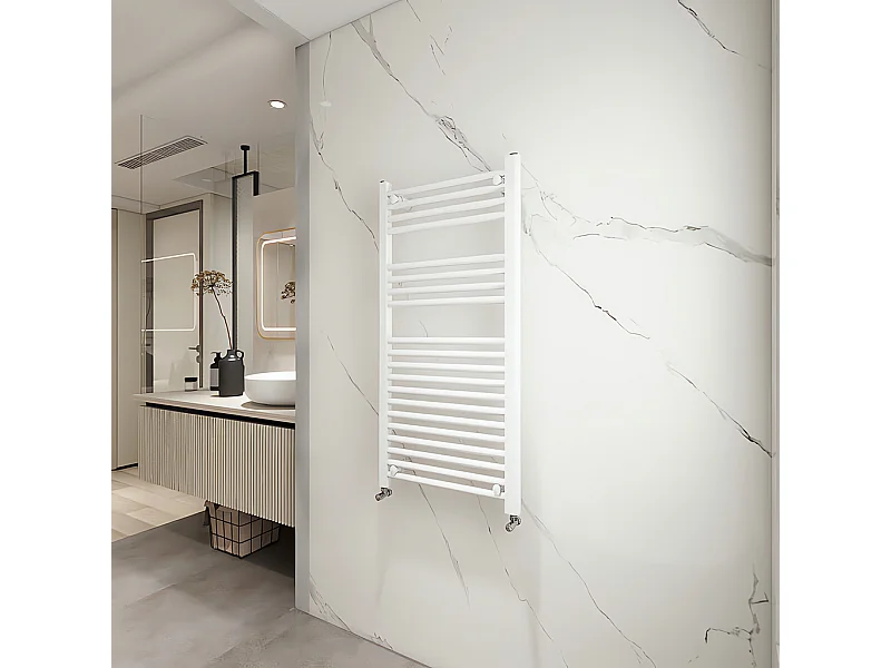 Termoarredo bagno scaldasalviette 1000x500mm interasse 45 bianco