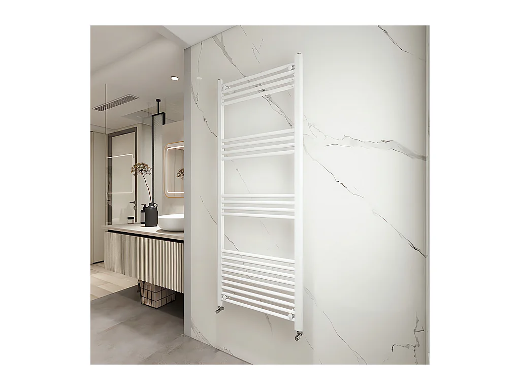 Termoarredo bagno scaldasalviette 1500x600mm interasse 55 bianco