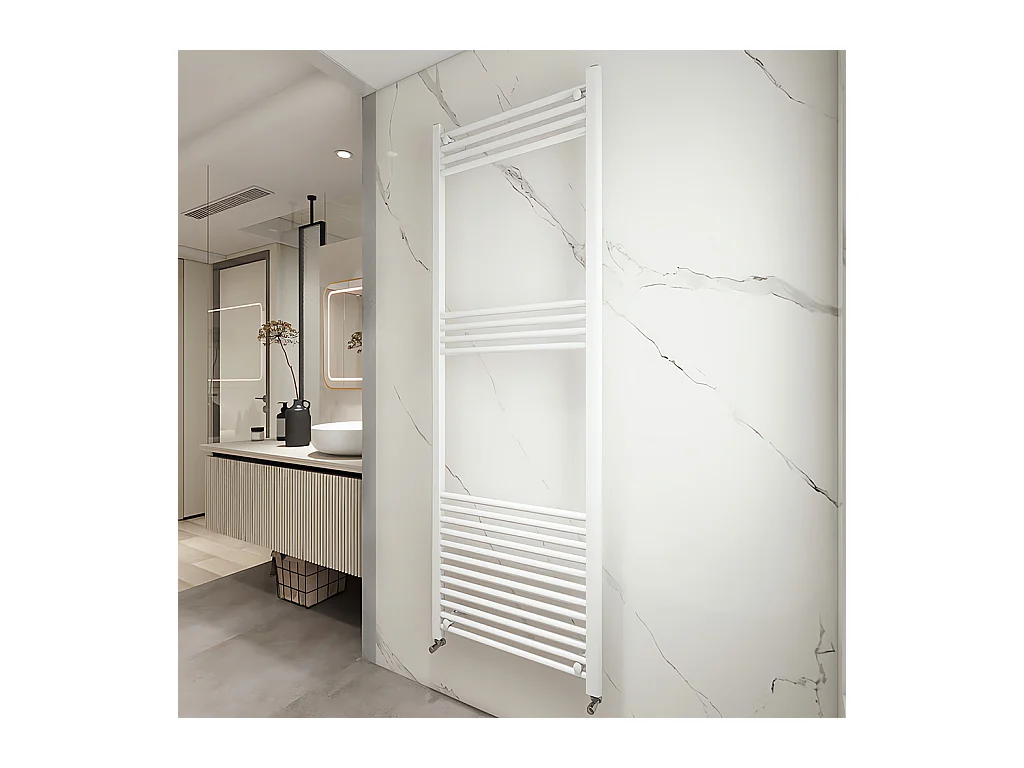 Termoarredo bagno scaldasalviette 1720x600mm interasse 55 bianco