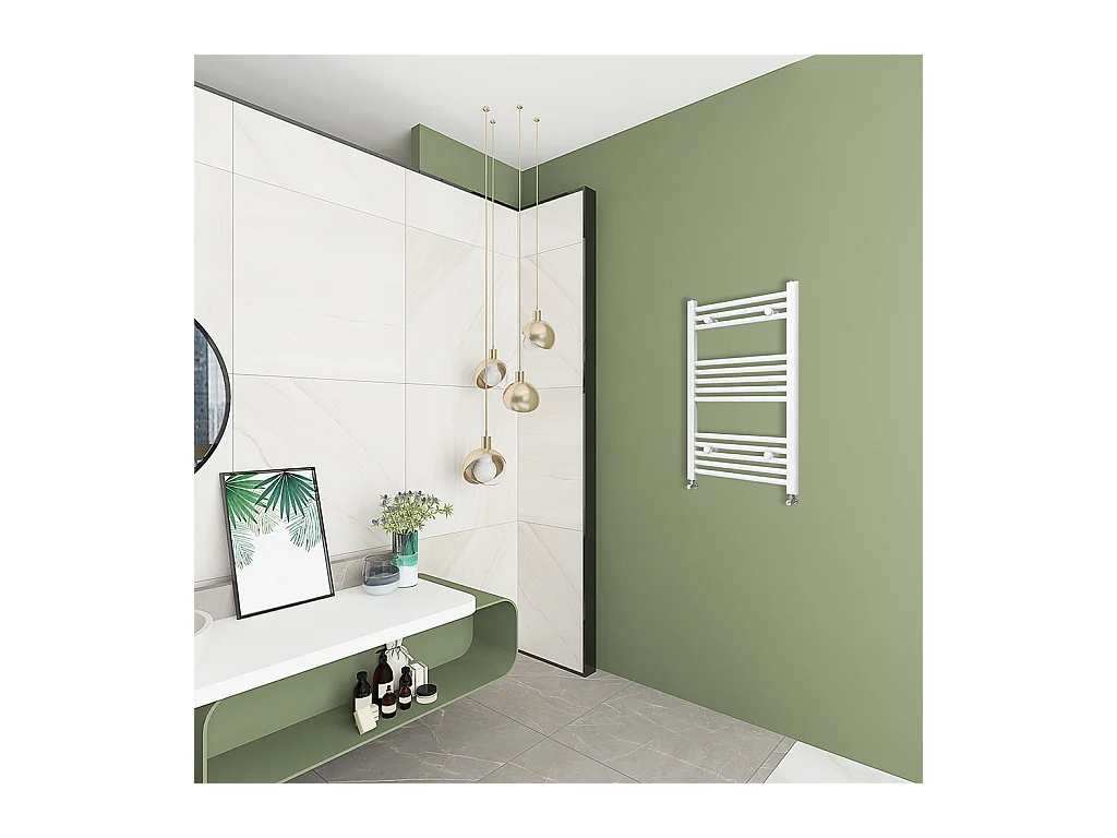 AICAIT Radiatore termoarredo scaldasalviette da bagno bianco 800x550mm interasse 50