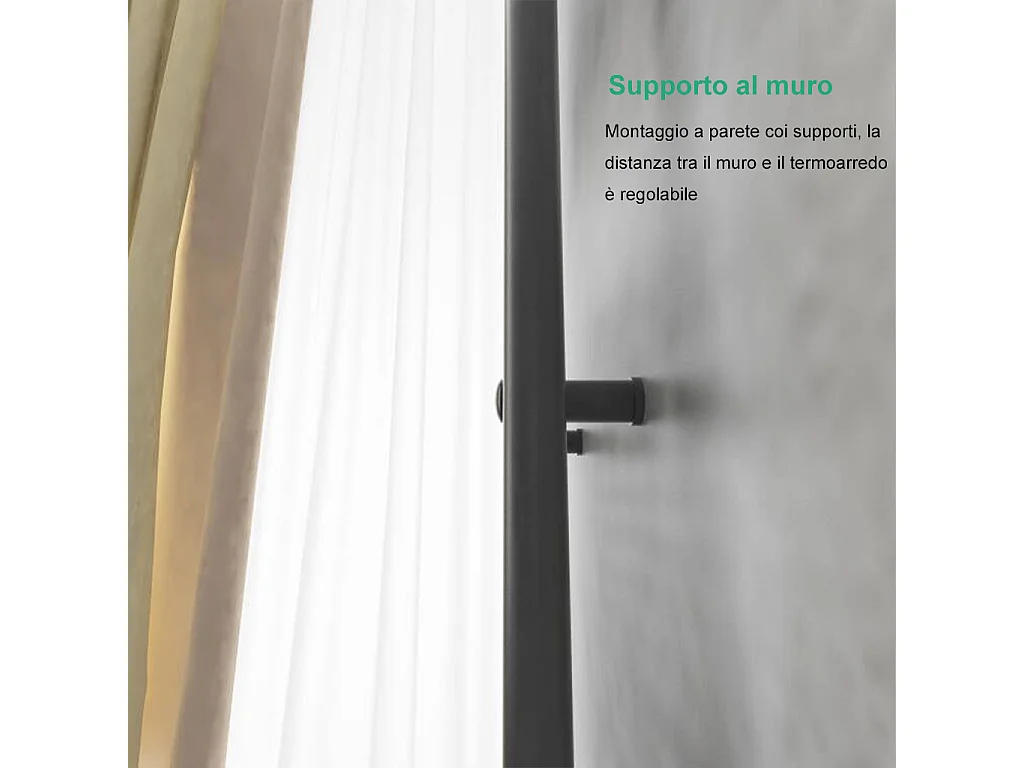 AICAIT Termoarredo Bagno Scaldasalviette Acciaio al carbonio Termosifone Antracitico 800x550mm