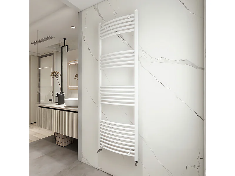 Porta asciugamani radiatore 1600x550mm riscaldamento ad acqua Watt 652.96 bianco