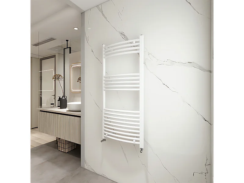 Termoarredo bagno scaldasalviette 1100x550mm interasse 50 bianco