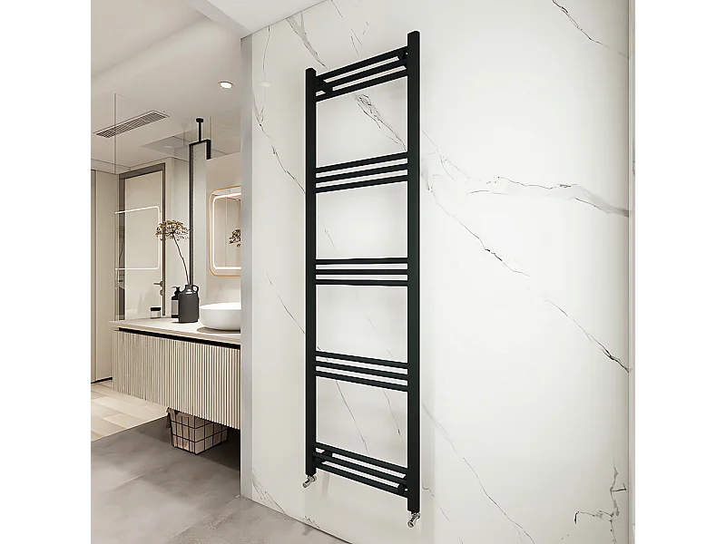 Termoarredo bagno scaldasalviette 1650x500mm interasse 45 nero