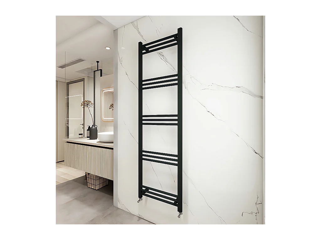 Termoarredo bagno scaldasalviette 1650x500mm interasse 45 nero