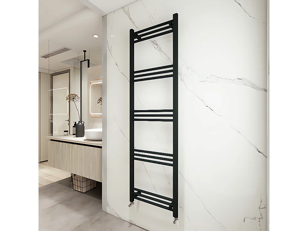 Termoarredo bagno scaldasalviette 1650x500mm interasse 45 nero