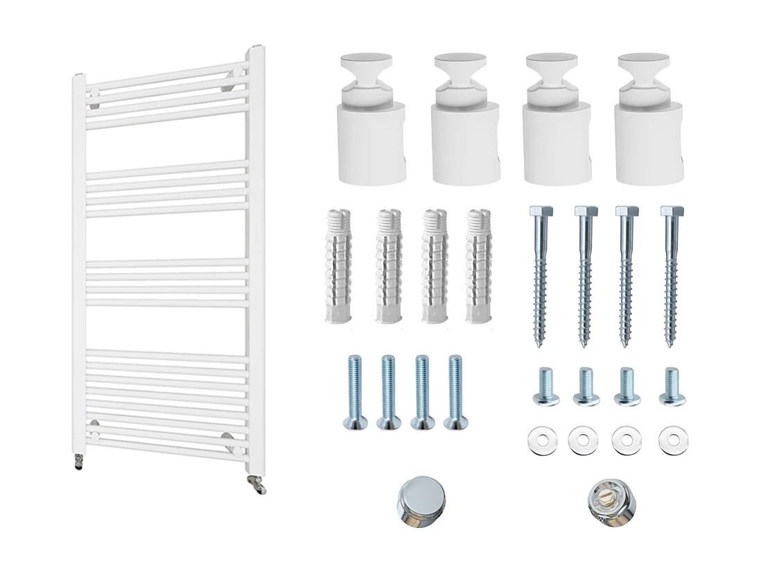 Termoarredo bagno scaldasalviette 1200x500mm interasse 45 bianco