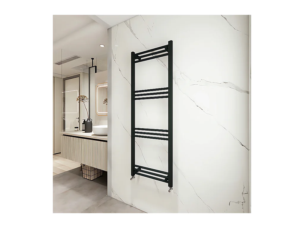 Porta asciugamani radiatore 1380x500mm riscaldamento ad acqua Watt 373.96 nero