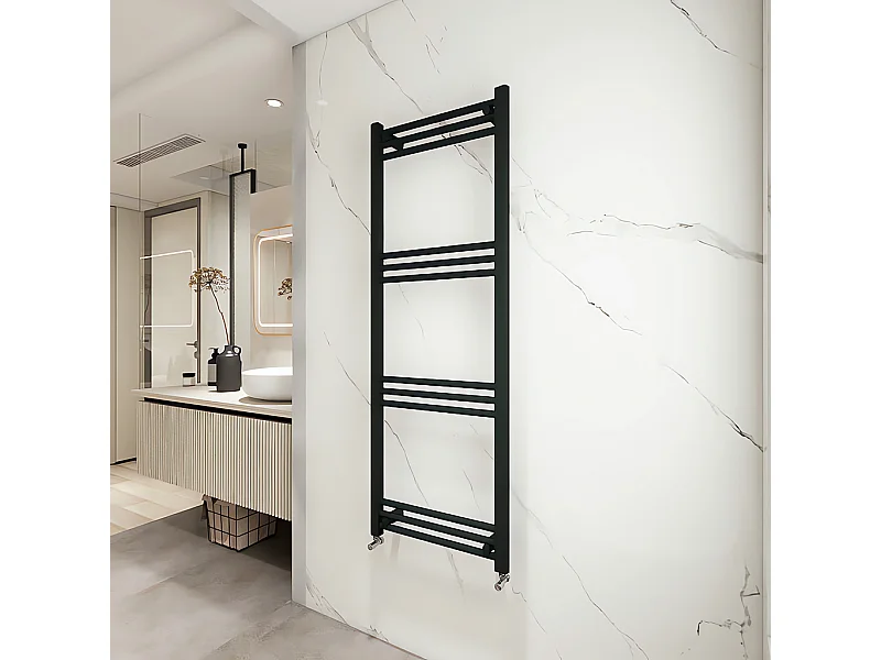 Porta asciugamani radiatore 1380x500mm riscaldamento ad acqua Watt 373.96 nero