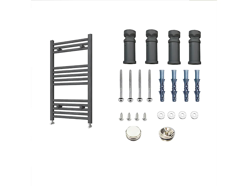 AICAIT Termoarredo Bagno Scaldasalviette Acciaio al carbonio Termosifone Antracitico 800x600mm