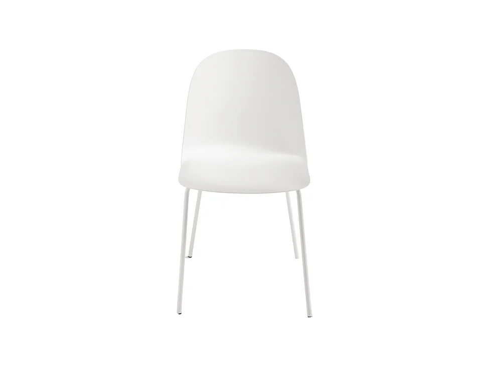 Set van 2 moderne stoelen "Leandro" in wit polypropyleen met metalen frame cm 45x50 82h