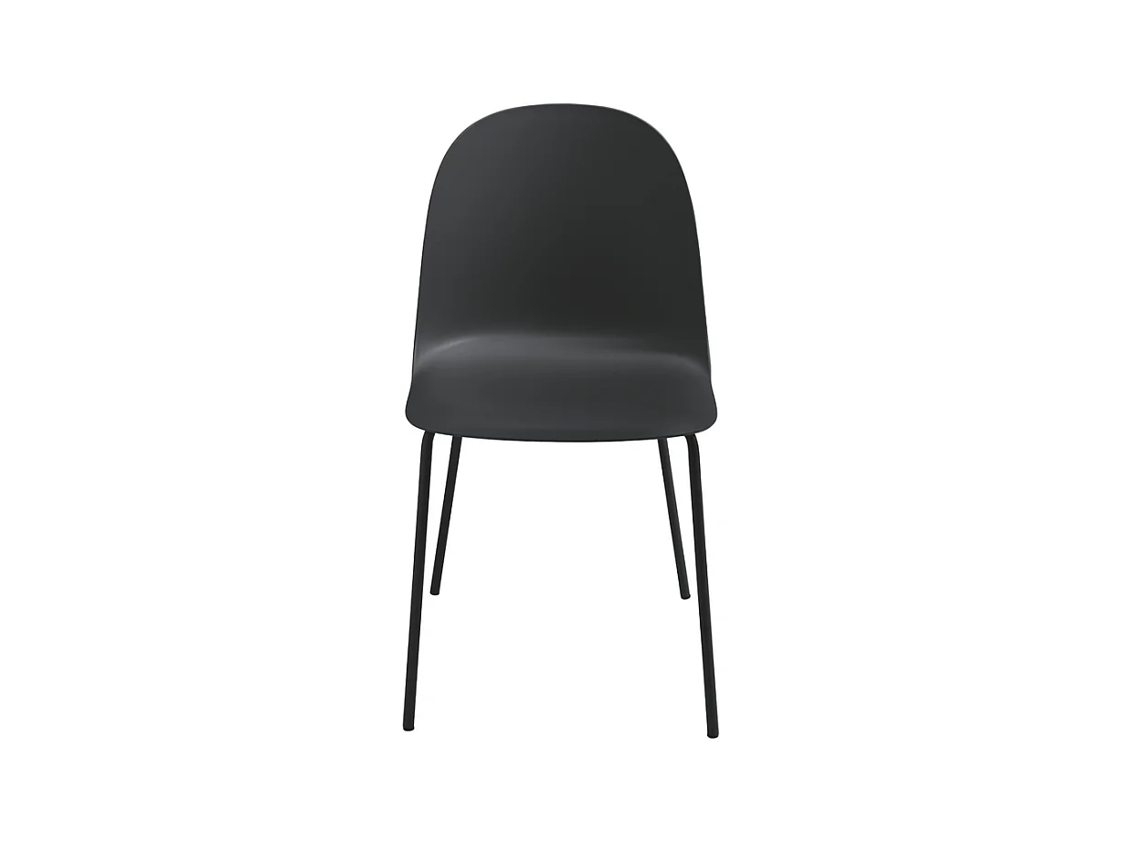 Set van 2 moderne stoelen "Leandro" in zwart polypropyleen met metalen frame cm 45x50 82h