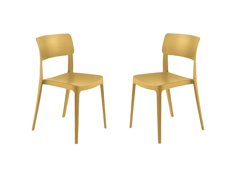 Set van 4 gele stapelbare stoelen "Maribela" in polypropyleen cm 50x51 81h