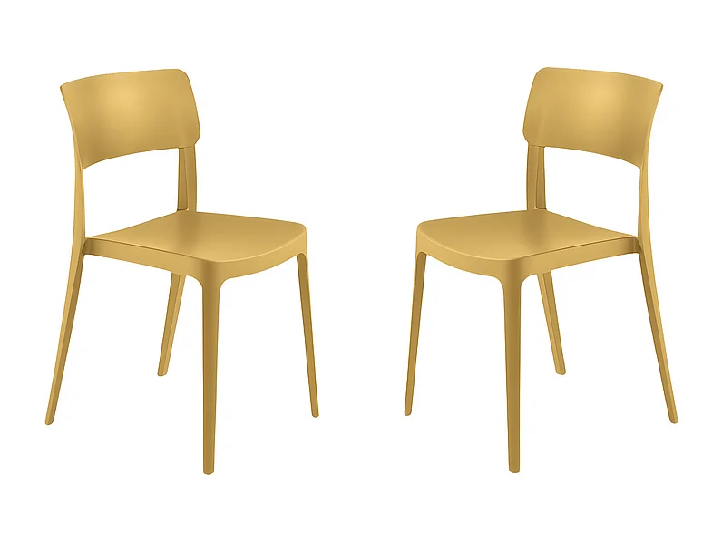 Juego de 4 sillas apilables amarillas "Maribela" en polipropileno cm 50x51 81h