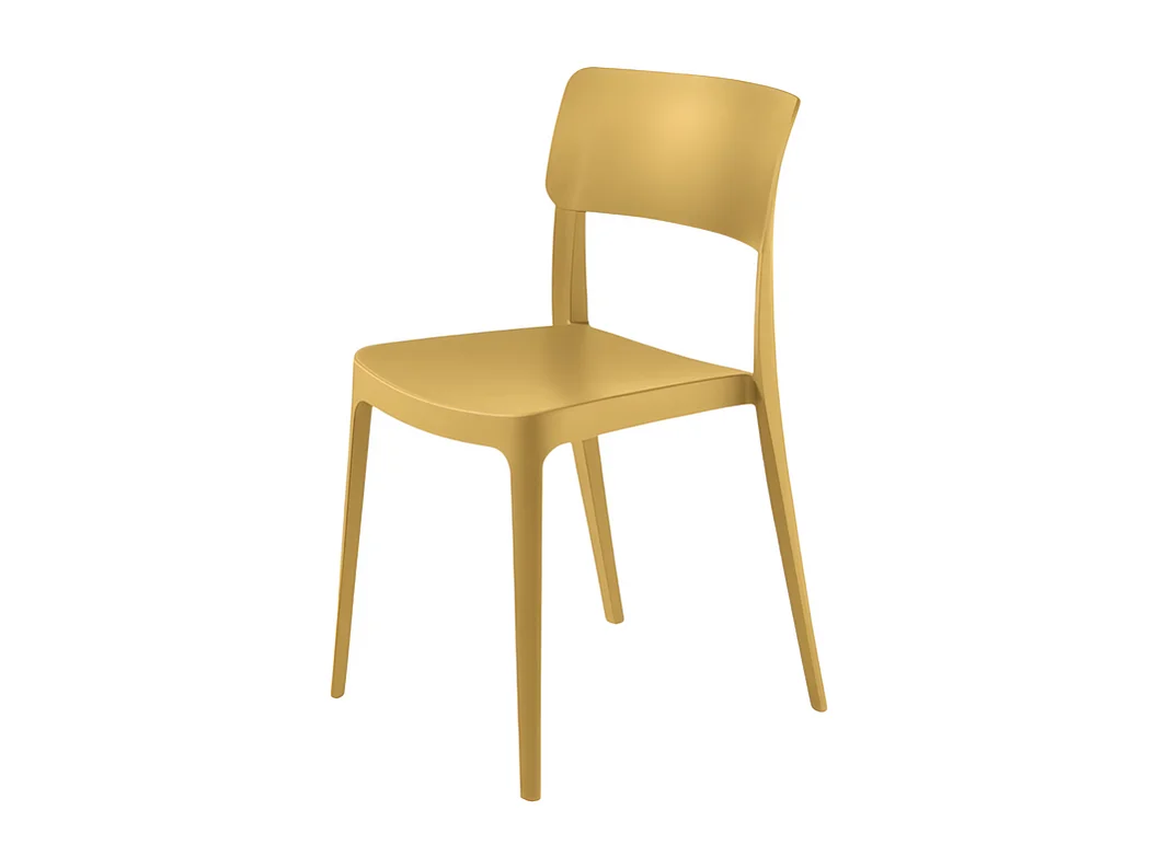 Juego de 4 sillas apilables amarillas "Maribela" en polipropileno cm 50x51 81h