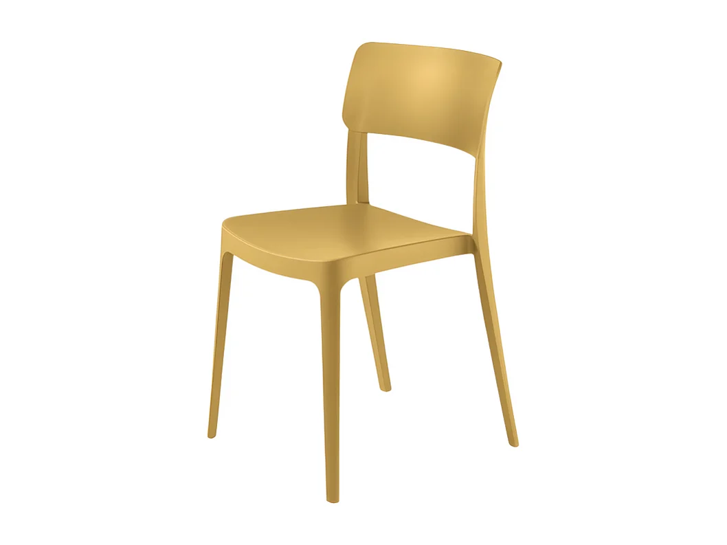 Satz von 4 Stühle "Maribela" stapelbar gelb aus Polypropylen cm 50x51 81h