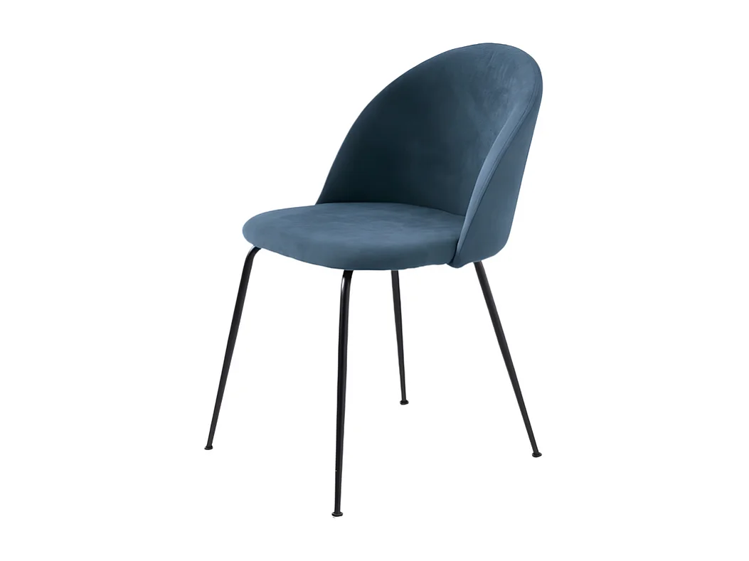 Set di 4 sedie blu in tessuto moderne da pranzo "Prince" con imbottitura cm 50x52 81h