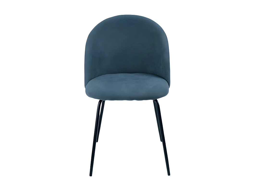 Conjunto de 4 sillas de comedor de tela azul moderno "Prince" con relleno cm 50x52 81h