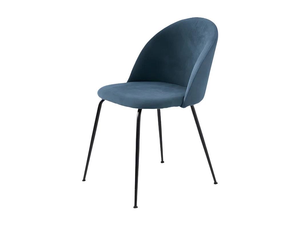 Conjunto de 4 sillas de comedor de tela azul moderno "Prince" con relleno cm 50x52 81h