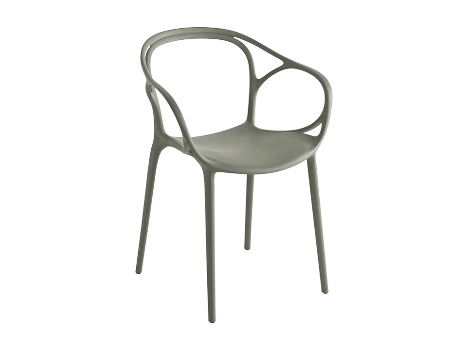 Set de 2 chaises modernes "Mistral" da pranzo in policropilene grigio versatili cm 57x55 80h