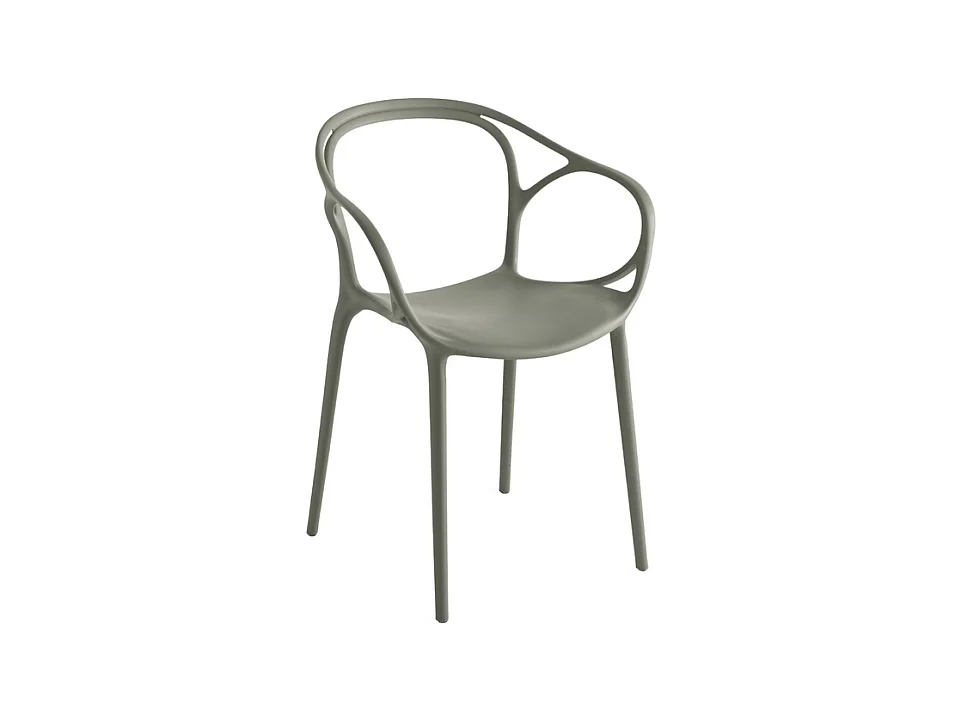 Set de 2 chaises modernes "Mistral" da pranzo in policropilene grigio versatili cm 57x55 80h