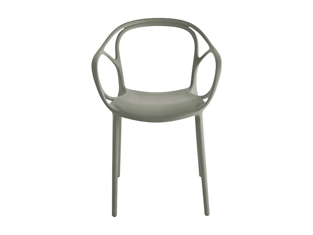 Conjunto de 2 cadeiras modernas "Mistral" para o almoço em policropilene grigio versatili cm 57x55 80h