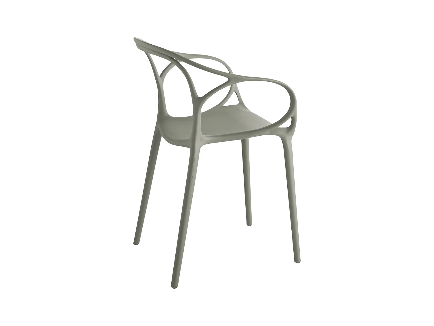 Conjunto de 2 cadeiras modernas "Mistral" para o almoço em policropilene grigio versatili cm 57x55 80h