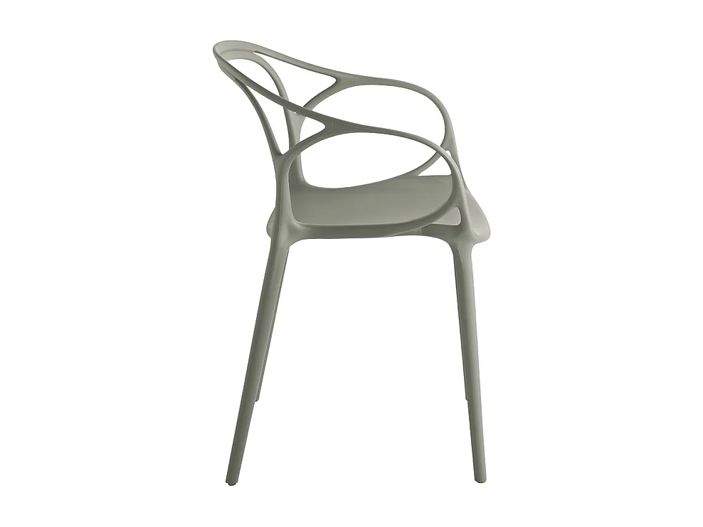 Juego de 2 sillas modernas "Mistral" para el comedor en policropilene gris versátiles cm 57x55 80h